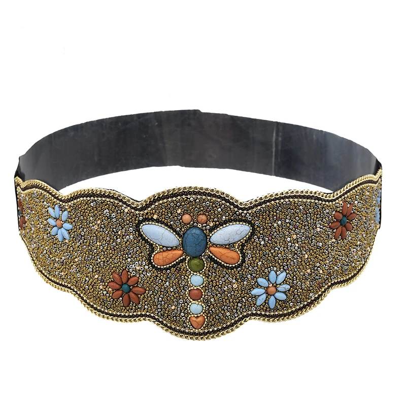 Женский Бирюзовый поясной ремень в стиле бохо с бисером
Женский Бирюзовый поясной ремень в стиле бохо с бисером