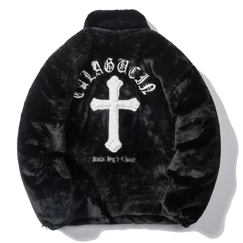 Winter Imitation Rabbit Fur Thermal Jacket Cross Embroidery Vintage Streetwear Coats 2022 Gothic Thicken Loose Plush Jackets
Winter Imitation Rabbit Fur Thermal Jacket Cross Embroidery Vintage Streetwear Coats 2022 Gothic Thicken Loose Plush Jackets