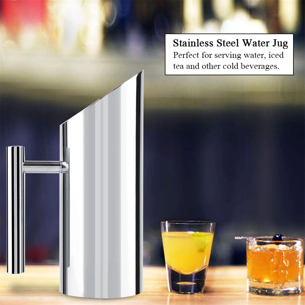 1L Stainless Steel Water Jug Beer Pot Juice Jar Pitcher Infused Kettle Ice Guard Cold Drinking Pitcher Water Home Bar Tool
1L Stainless Steel Water Jug Beer Pot Juice Jar Pitcher Infused Kettle Ice Guard Cold Drinking Pitcher Water Home Bar Tool