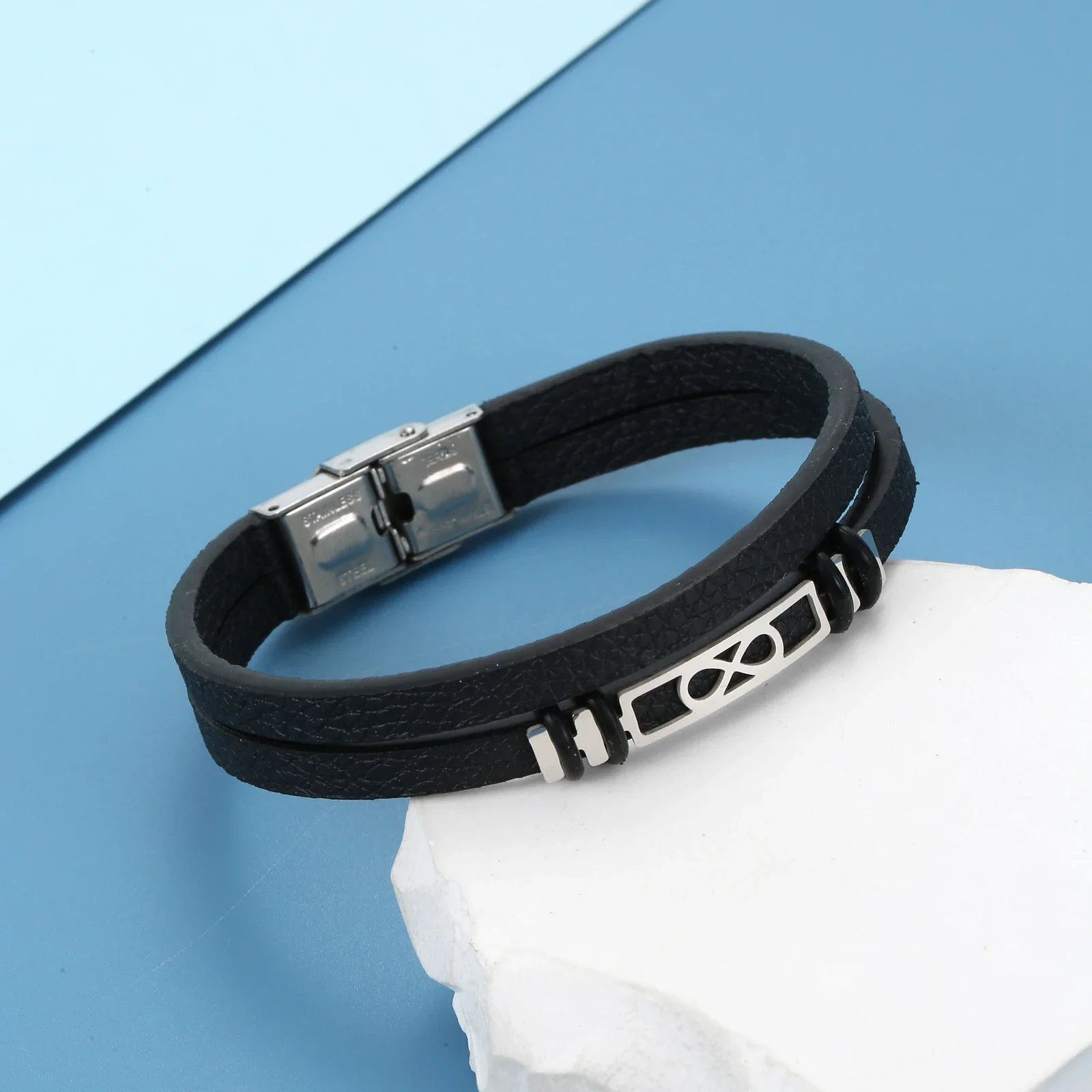 2023 Fashion Jewelry Stainless Steel Leather Infinity Bracelet Men Vintage Cuff Leather Bracelet Pulsera Hombre
2023 Fashion Jewelry Stainless Steel Leather Infinity Bracelet Men Vintage Cuff Leather Bracelet Pulsera Hombre