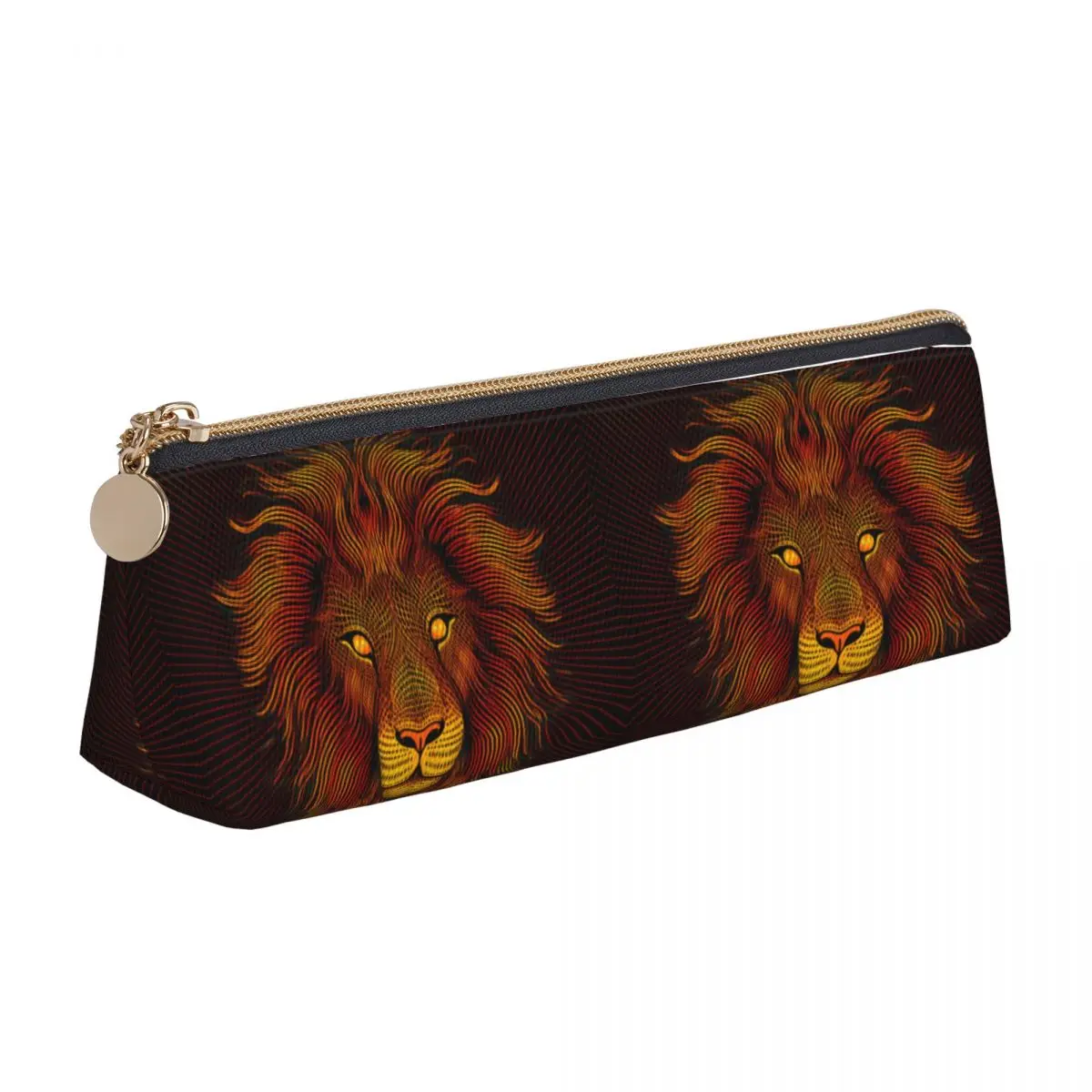 Lion Leather Pencil Case Portraits Trippy Style Back to School Teens Zipper Pencil Box Vintage Large Capacity Triangle Pen Pouch
Lion Leather Pencil Case Portraits Trippy Style Back to School Teens Zipper Pencil Box Vintage Large Capacity Triangle Pen Pouch