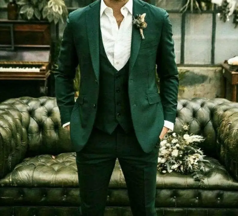 Classic Green Country Wedding Tuxedos Mens Suits 3 Piece Slim Fit Two Button Groom Wear Men Suits Prom Party Dinner Blazer
Classic Green Country Wedding Tuxedos Mens Suits 3 Piece Slim Fit Two Button Groom Wear Men Suits Prom Party Dinner Blazer