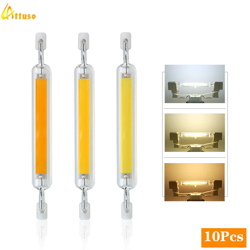 

10pcs/lot LED R7S 78mm 118mm 5W 10W 20W Spotlight AC 220V 240V COB Lamp Bulb Glass Tube Replace 30W 50W 100W Halogen Lamp Light