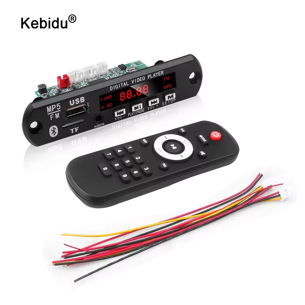 

5.0 Hands-free MP3 Player Decoder Board Car FM Radio Module Bluetooth Receiver 2 in 1 Audio MP5 HD Video Decoder