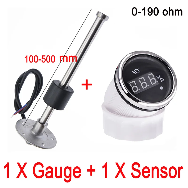 0-190 ohm Water Level Guage Meter 125mm 150mm 200mm 250mm 500mm Fuel Level Sensor 52MM Water Sensor For Marine Car Boat Truck
0-190 ohm Water Level Guage Meter 125mm 150mm 200mm 250mm 500mm Fuel Level Sensor 52MM Water Sensor For Marine Car Boat Truck