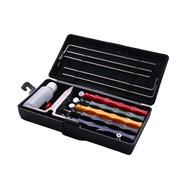 Spot Goods Knife Sharpener Deluxe 5 Whetstones Set Sharpening System Grindstone 5 Stones Extra Coarse Sharpener Kit Kitchen Tool
Spot Goods Knife Sharpener Deluxe 5 Whetstones Set Sharpening System Grindstone 5 Stones Extra Coarse Sharpener Kit Kitchen Tool