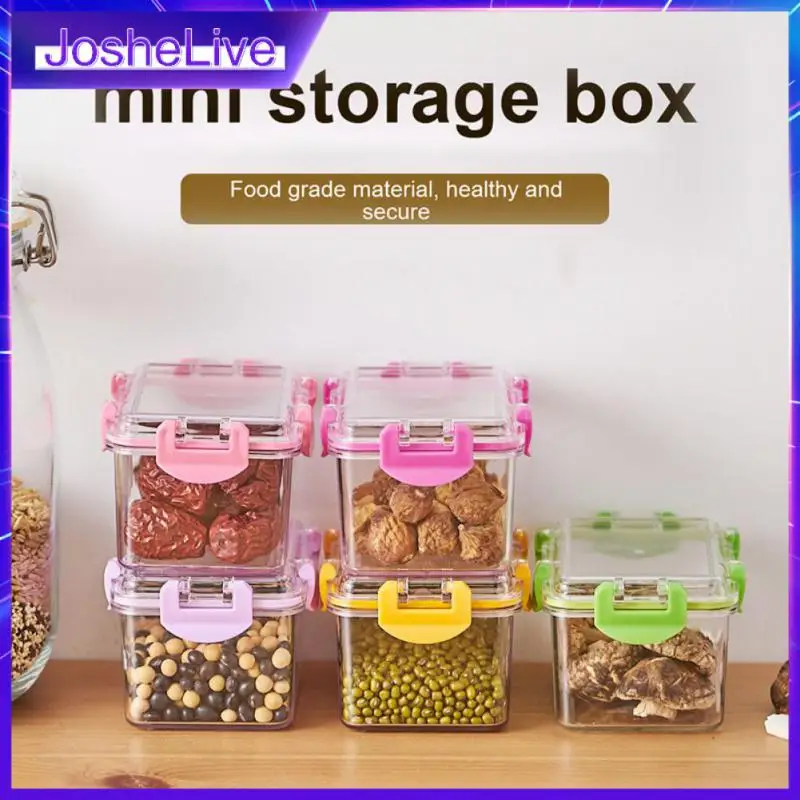 

Transparent Sealed Cans Mini Fresh-keeping Box Portable Food Storage Containers Practical Grain Storages Tank Moisture-proof