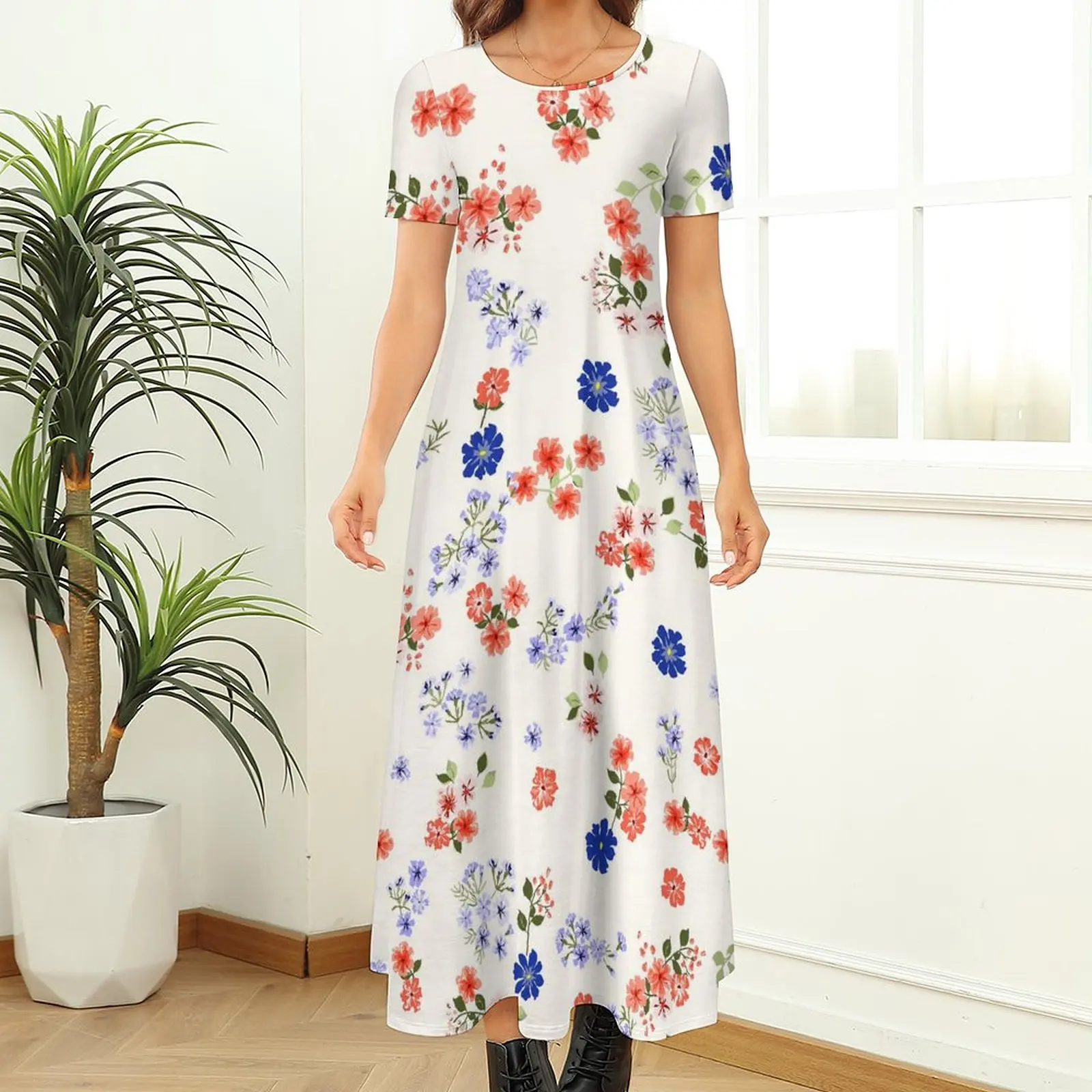 Women's Short Sleeve Printing Floral Long Dress 2023 Summer Grace Sweet Clothing Round Neck Birthday Party Outfits
Women's Short Sleeve Printing Floral Long Dress 2023 Summer Grace Sweet Clothing Round Neck Birthday Party Outfits