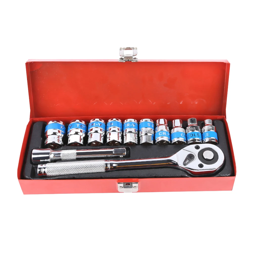 12pcs Drive Ratcheting Hand Tool High Hardness Replacement Extension Bar Maintenance Rustproof Car Repair Socket Wrench Set CR-V
12pcs Drive Ratcheting Hand Tool High Hardness Replacement Extension Bar Maintenance Rustproof Car Repair Socket Wrench Set CR-V