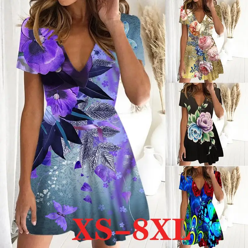 2022 Abstract Flower Art Pattern Summer Casual Loose Print V Neck Short Sleeve Dress Fashion Plus Size Party Dress XS-8XL
2022 Abstract Flower Art Pattern Summer Casual Loose Print V Neck Short Sleeve Dress Fashion Plus Size Party Dress XS-8XL