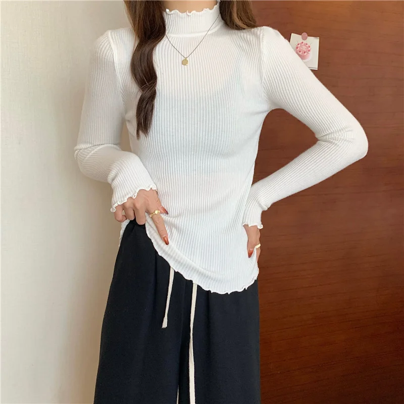 Autumn Women Pullover Sweater Fashion Half Turtleneck Knitted Sweaters Female Jumper Long Sleeve solid Soft slim Elastic Blouse
Autumn Women Pullover Sweater Fashion Half Turtleneck Knitted Sweaters Female Jumper Long Sleeve solid Soft slim Elastic Blouse