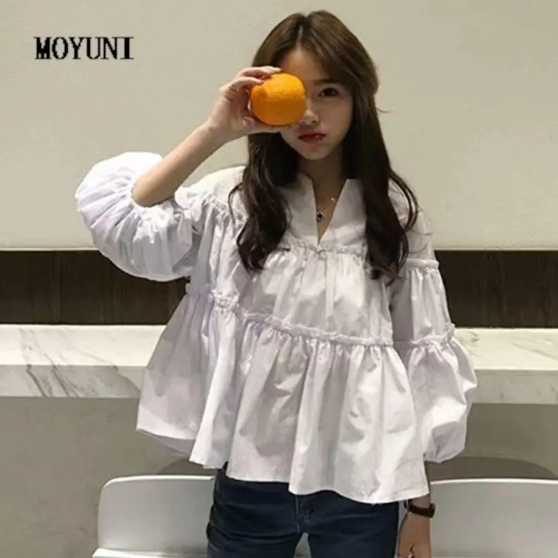 Loose Pleated Black Doll Top Blusas Mujer 2022 Elegantes Lantern Sleeve Shirts Women Casual Blouse Top Camisas White Shirt
Loose Pleated Black Doll Top Blusas Mujer 2022 Elegantes Lantern Sleeve Shirts Women Casual Blouse Top Camisas White Shirt
