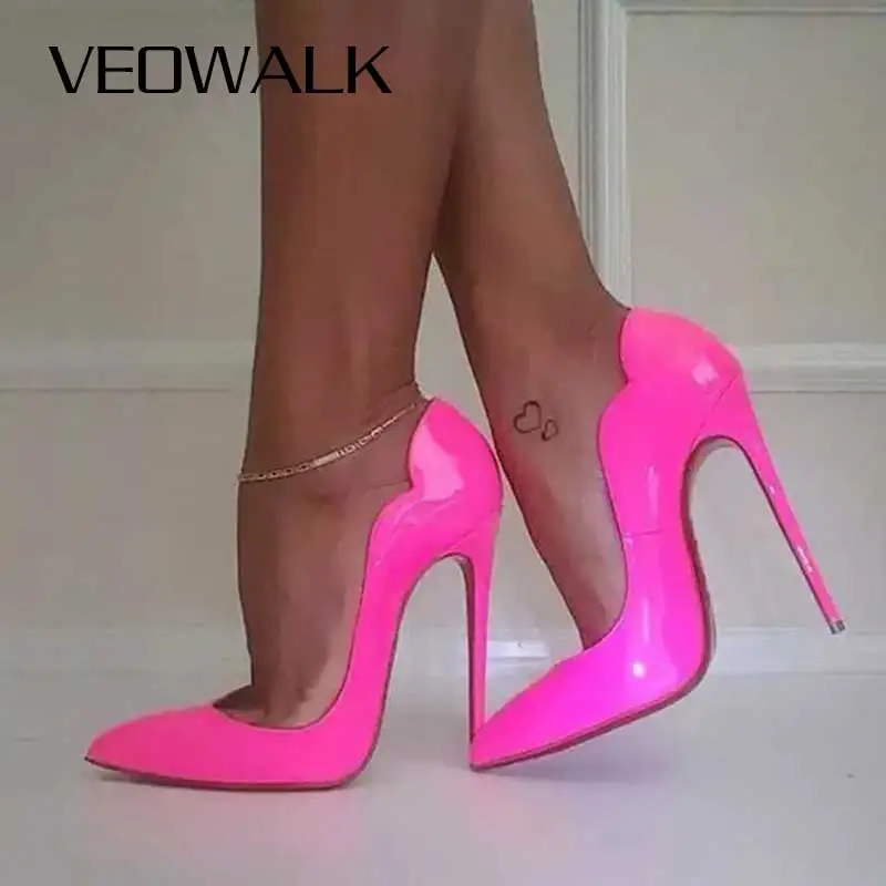 Veowalk Pink Curl Upper Women Patent Pointed Toe Stiletto High Heels Sexy Ladies Party Dress Shoes Club Dance Pumps Plus Size
Veowalk Pink Curl Upper Women Patent Pointed Toe Stiletto High Heels Sexy Ladies Party Dress Shoes Club Dance Pumps Plus Size