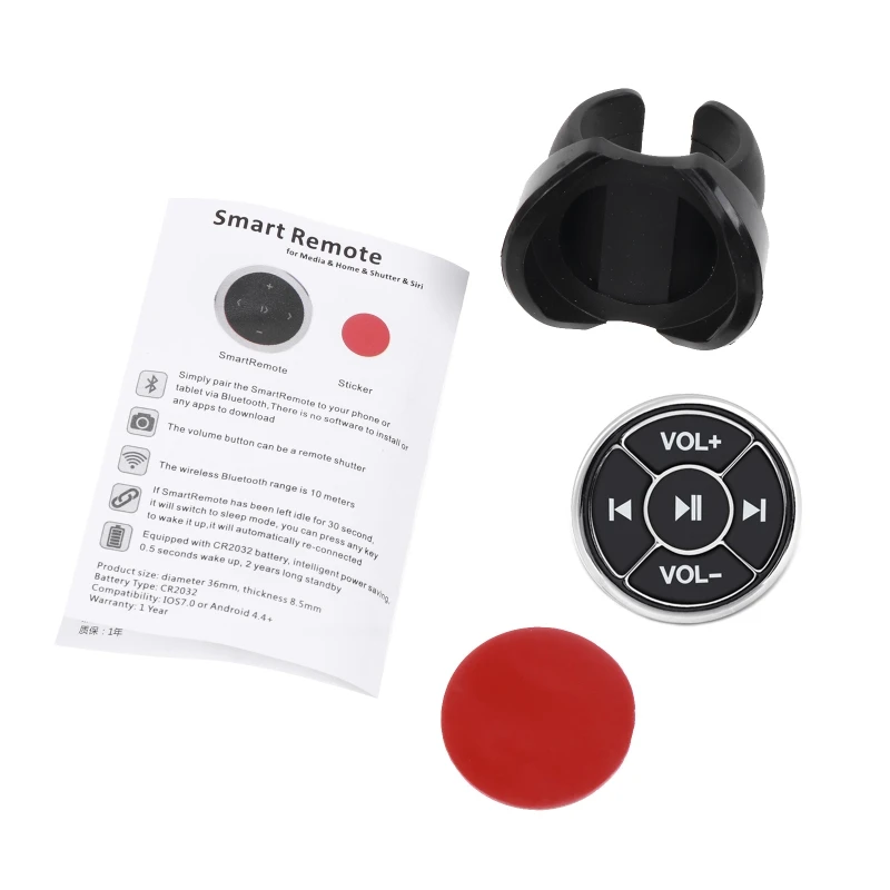 Universal Wireless Multimedia Button Bluetooth-compatible Remote for IOS Android Phone Car Motorcycle with Mount Bracket
Universal Wireless Multimedia Button Bluetooth-compatible Remote for IOS Android Phone Car Motorcycle with Mount Bracket