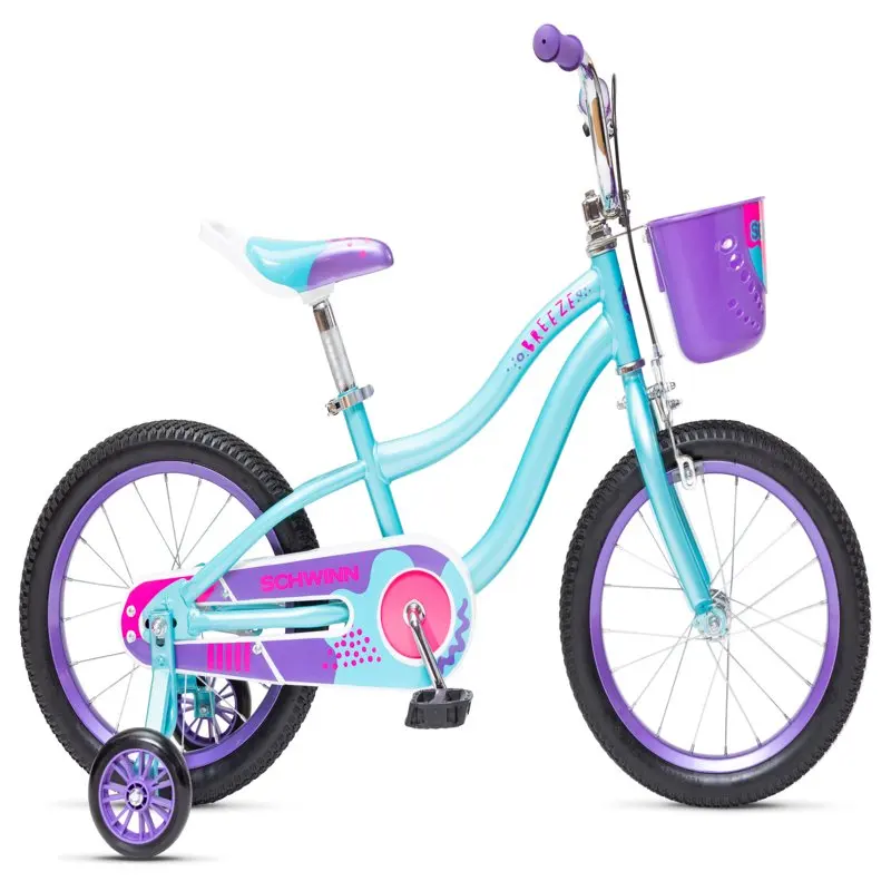 16-in. Breeze Girls Kids Bike with Basket, Teal & Purple Bicycle Shock Absorption Strong Load-Bearing Capacity Portable Comforta
16-in. Breeze Girls Kids Bike with Basket, Teal & Purple Bicycle Shock Absorption Strong Load-Bearing Capacity Portable Comforta