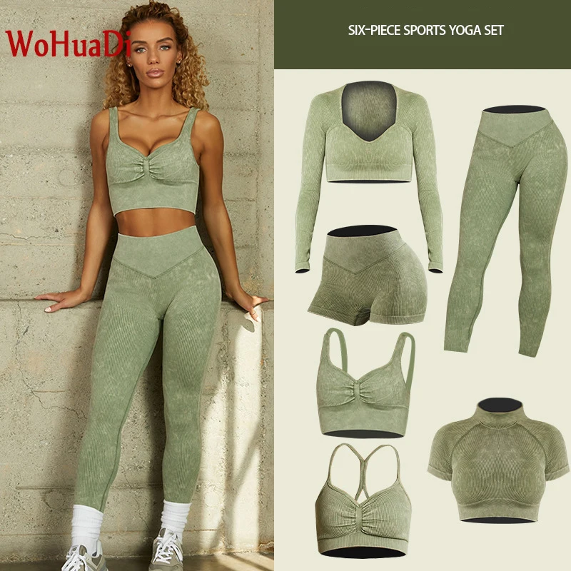 WOHUADI Ribbed Washed Seamless Yoga Set Crop Top Women Shirt Leggings Outfit Workout Fitness Wear Gym Suit Sport Sets Clothes
WOHUADI Ribbed Washed Seamless Yoga Set Crop Top Women Shirt Leggings Outfit Workout Fitness Wear Gym Suit Sport Sets Clothes