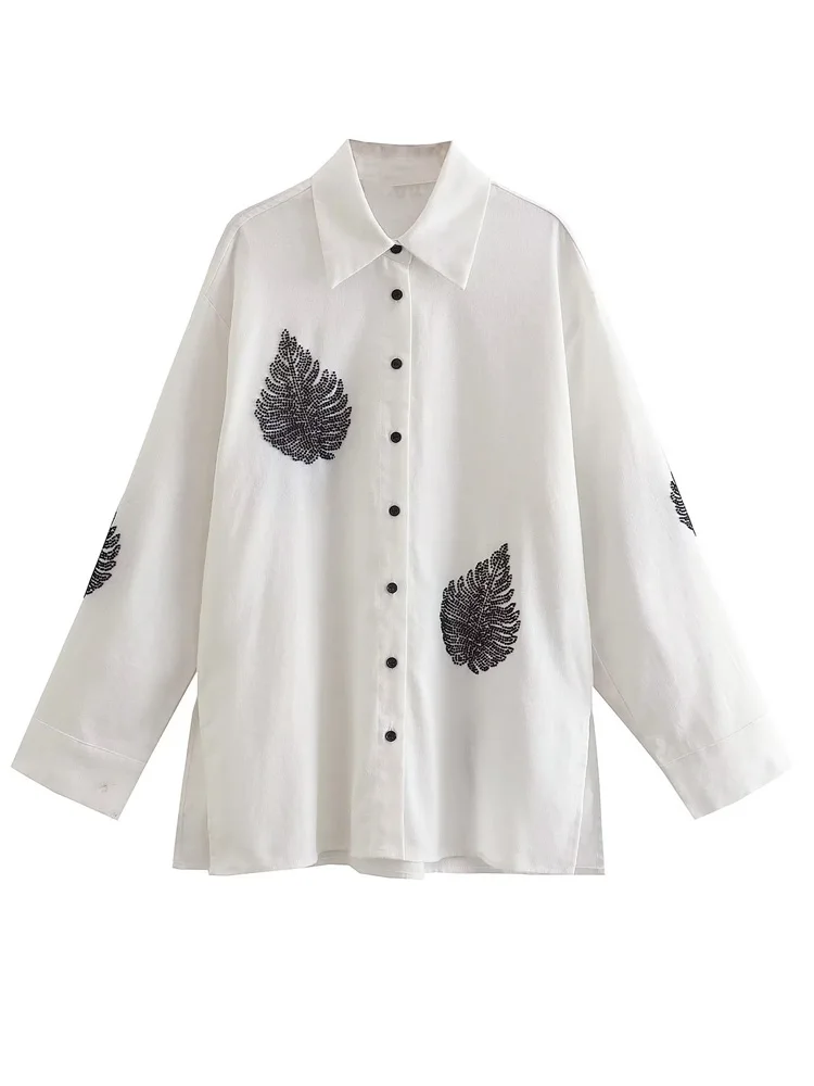 2022 Summer Women Shirts Blouses Tops Smock Fashion Loose Beaded Full Sleeve Female Casual Street Top Clothing
2022 Summer Women Shirts Blouses Tops Smock Fashion Loose Beaded Full Sleeve Female Casual Street Top Clothing
