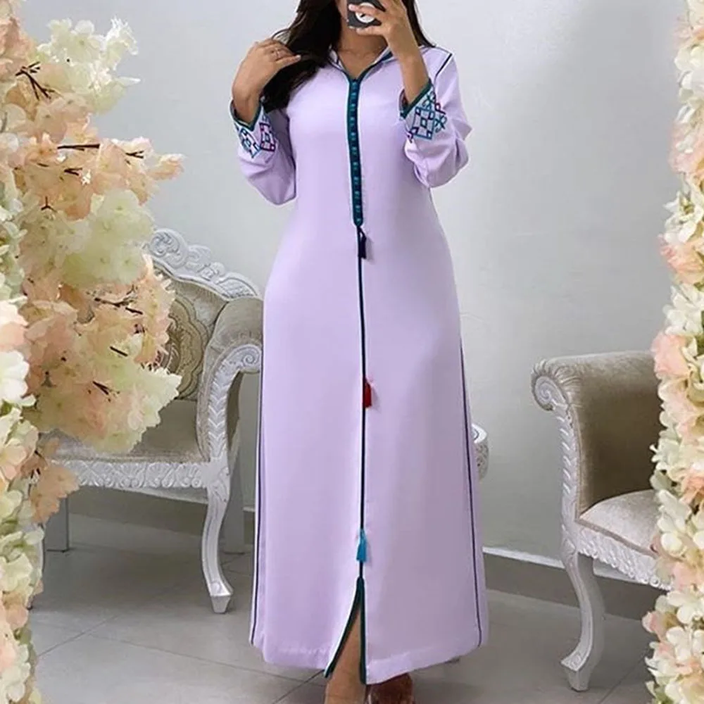Muslim Robe Casual Fashion Long Dress Color Block African Spring Autumn Purple Elegant Vintage Daily Dating Party Maxi Dresses
Muslim Robe Casual Fashion Long Dress Color Block African Spring Autumn Purple Elegant Vintage Daily Dating Party Maxi Dresses