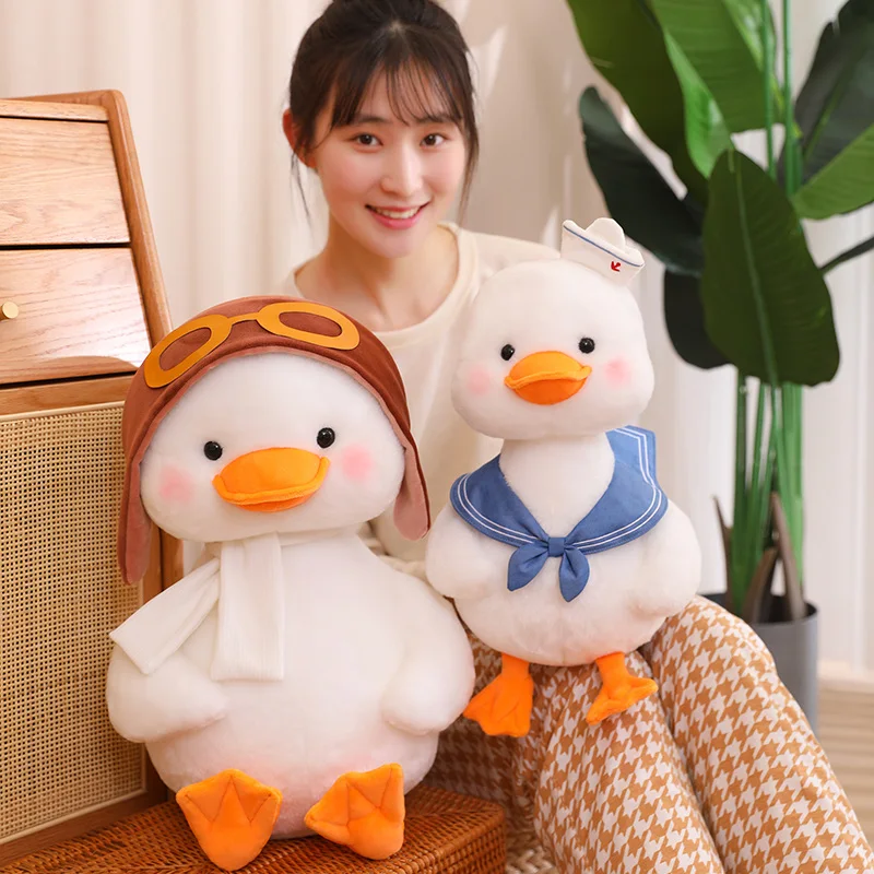 

New Sunny Duck Plush Toy Stuffed Animals Cartoon Duck Lovely Plushies Doll Soft Kids Appease Pillow for Girls Gift Room Decor