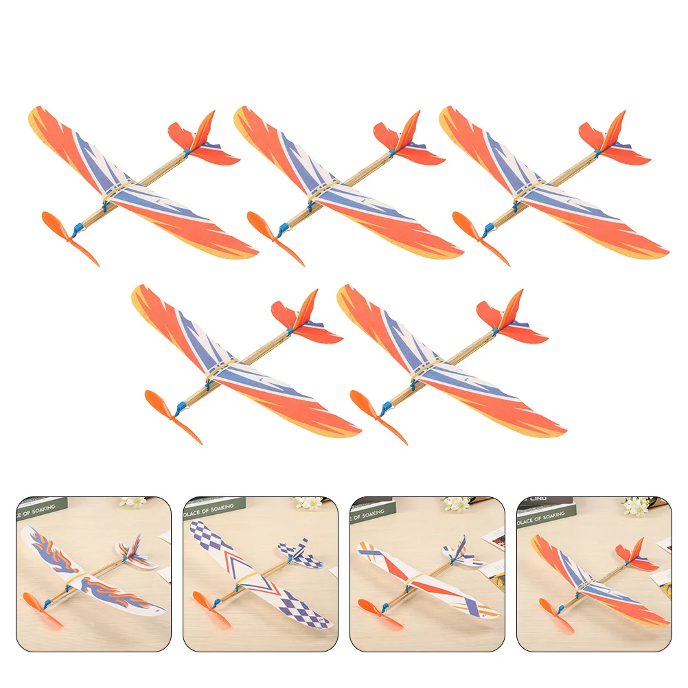 5Pcs DIY Rubber Band Powered Airplane Toys Model Foam Flying Glider Planes Educational Plaything Random Color
5Pcs DIY Rubber Band Powered Airplane Toys Model Foam Flying Glider Planes Educational Plaything Random Color