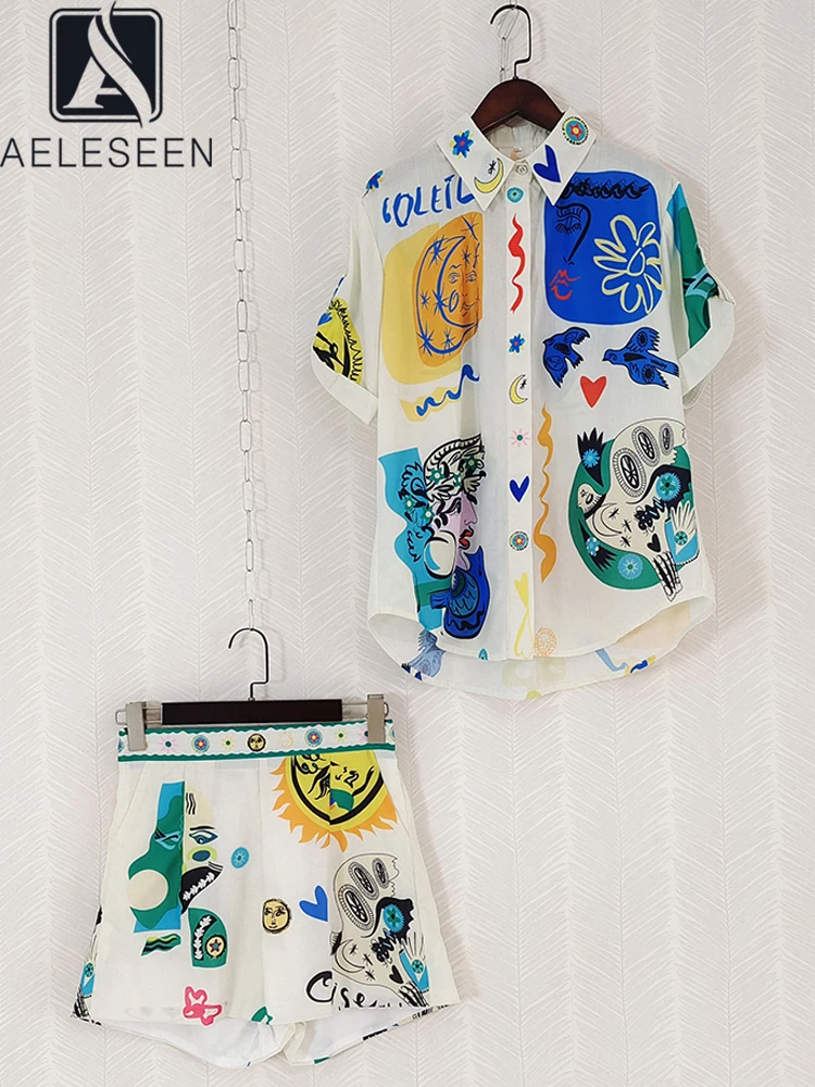 AELESEEN/женский комплект из 2 предметов; Дизайнерская летняя блузка с короткими рукавами и рисунком + эластичные шорты; Праздничный комплект
AELESEEN/женский комплект из 2 предметов; Дизайнерская летняя блузка с короткими рукавами и рисунком + эластичные шорты; Праздничный комплект