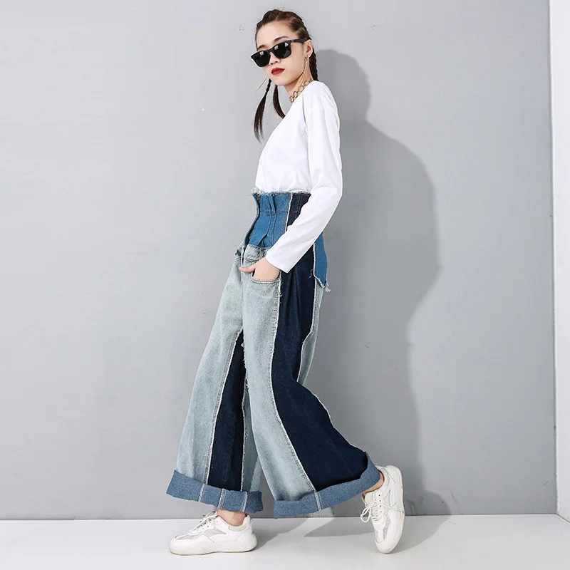 Hot sell sexy pants,Blue Trousers For Women High Waist Pockets Hit Color Large Size Patchwork Denim Wide Leg Pants Female Fall C
Hot sell sexy pants,Blue Trousers For Women High Waist Pockets Hit Color Large Size Patchwork Denim Wide Leg Pants Female Fall C