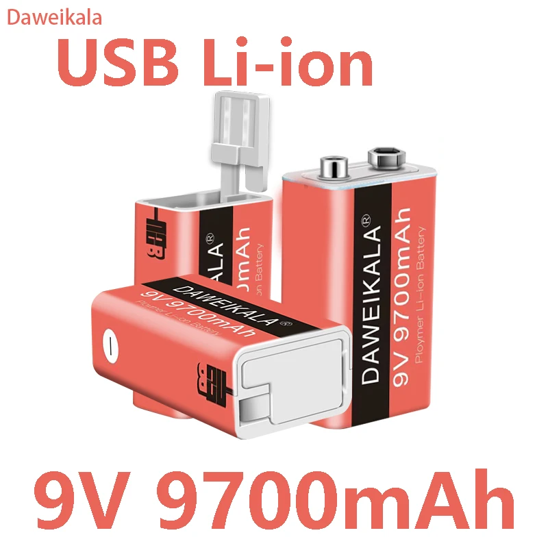 9V 9700mAh USB Charging Lithium Li-ion Rechargeable Battery for Multimeter Micro Microphone Toy Remote Control KTV Meter Alarm
9V 9700mAh USB Charging Lithium Li-ion Rechargeable Battery for Multimeter Micro Microphone Toy Remote Control KTV Meter Alarm