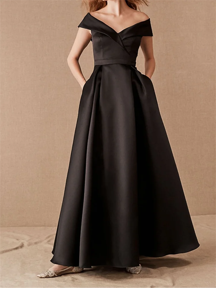 A-Line Plus Size Prom Formal Evening Dress Off Shoulder Short Sleeve Floor Length Satin with Pleats Ruched Formal Occasion Dress
A-Line Plus Size Prom Formal Evening Dress Off Shoulder Short Sleeve Floor Length Satin with Pleats Ruched Formal Occasion Dress