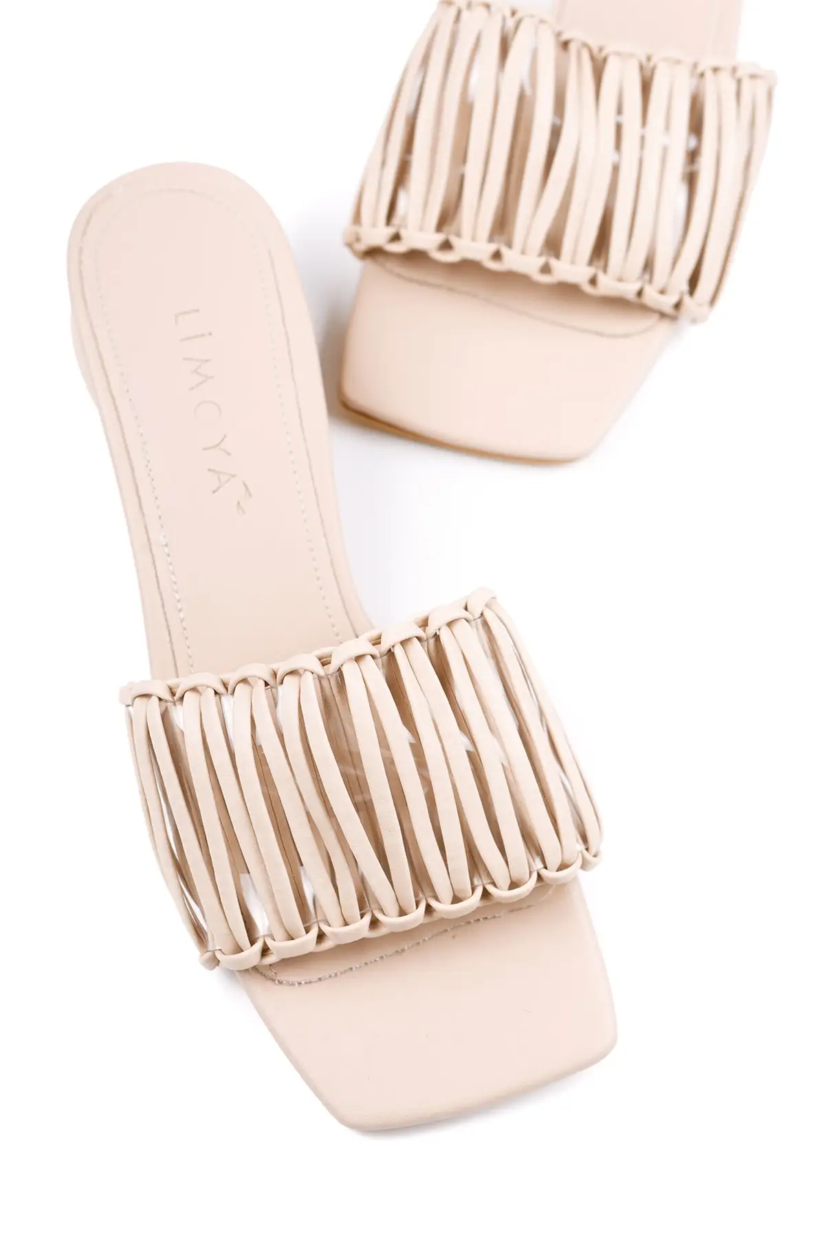 Deena Nud Pleat Detailed Square Toe Egg Heels Slippers 
Deena Nud Pleat Detailed Square Toe Egg Heels Slippers