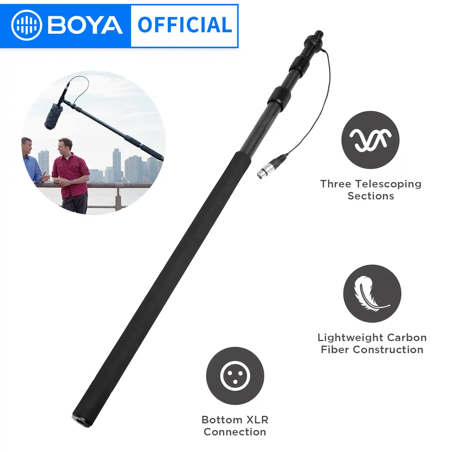 BOYA BY-PB25 Microphone Recording Equipment Broadcast Micro-film Radio Microphone Carbon Fiber Pick Pole Boom Interview Live ect
BOYA BY-PB25 Microphone Recording Equipment Broadcast Micro-film Radio Microphone Carbon Fiber Pick Pole Boom Interview Live ect