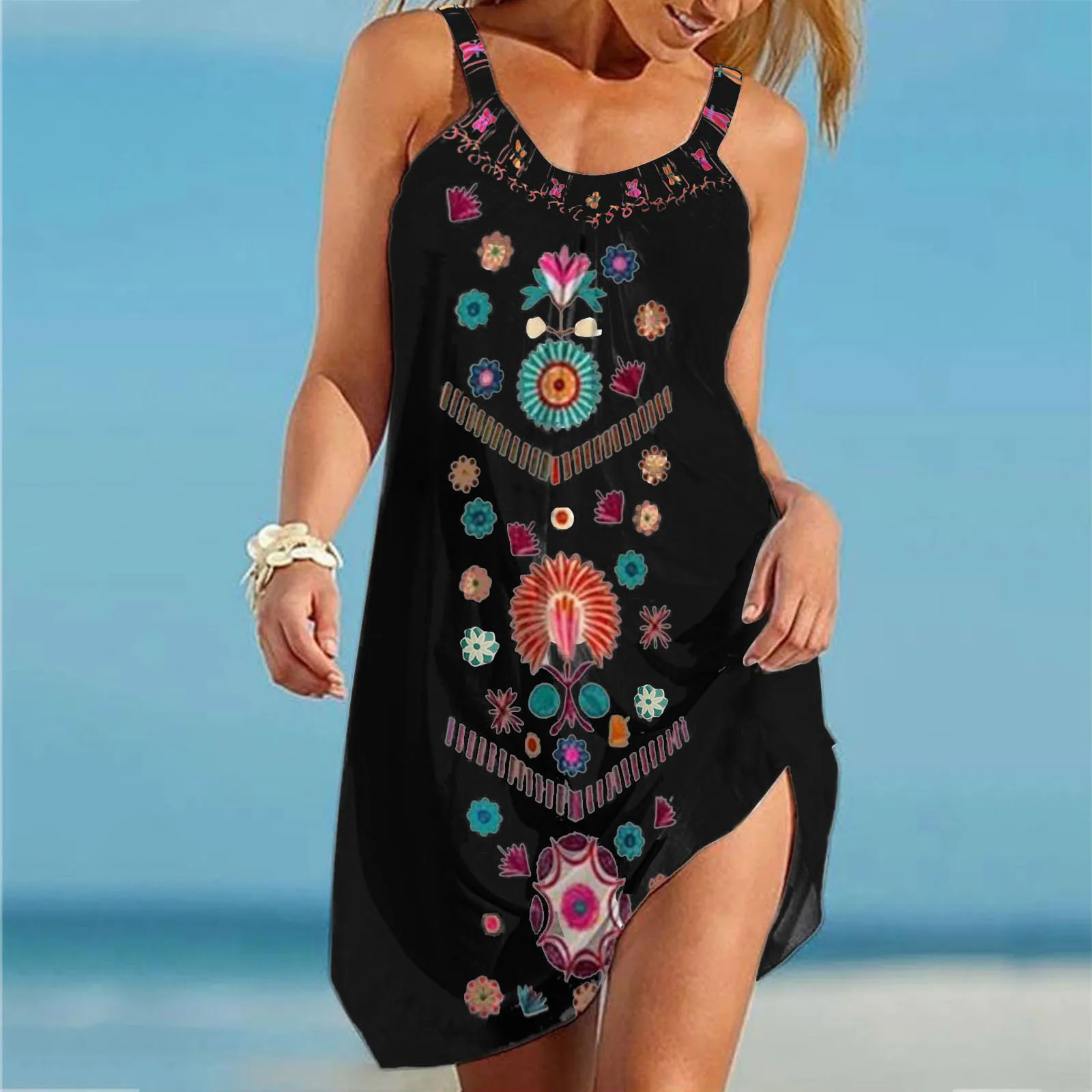 Summer 2021 Ladies dress Sexy O-neck Floral dress Bohemian beach dress Women Print Spaghetti Strap Sundress Casual Loose
Summer 2021 Ladies dress Sexy O-neck Floral dress Bohemian beach dress Women Print Spaghetti Strap Sundress Casual Loose