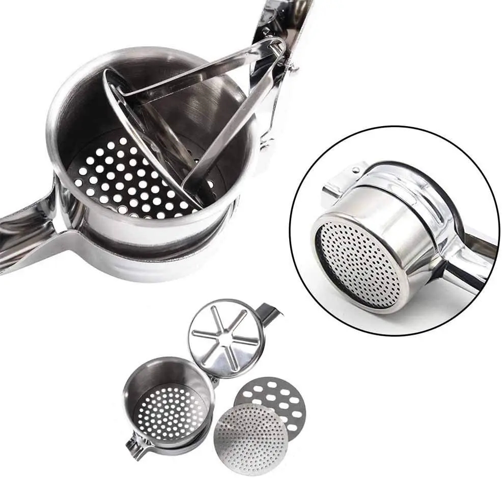 New Food Grade Potato Ricers Mashers Stainless Steel Commercial Manual Potatoes Presser Fruits Squeezers Kitchen Tool
New Food Grade Potato Ricers Mashers Stainless Steel Commercial Manual Potatoes Presser Fruits Squeezers Kitchen Tool
