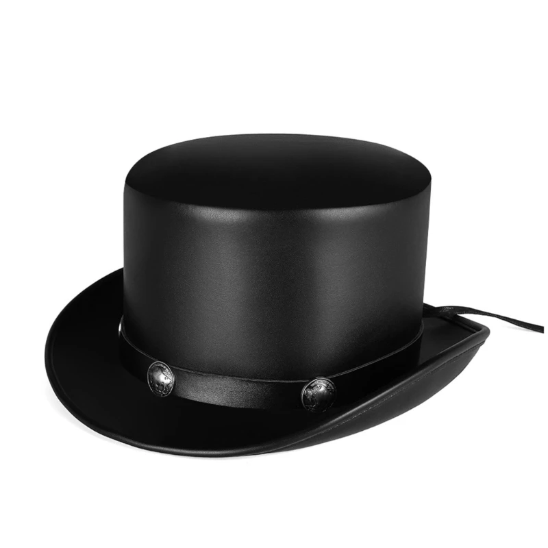 

Steampunk Top Hat Leather Pork Pie Hat Steampunk Hat Gay Top hat Bowlerhat Magician Top Hat Magician Performed Hat