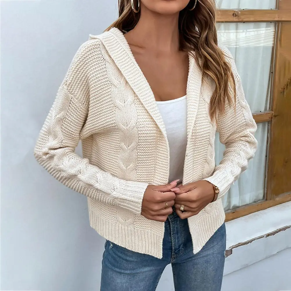 Chic Knitted Cardigan Long Sleeve Coldproof Cardigan Style Pure Color Hooded Coat Knitwear Hooded Knitwear Sweater Coat 
Chic Knitted Cardigan Long Sleeve Coldproof Cardigan Style Pure Color Hooded Coat Knitwear Hooded Knitwear Sweater Coat