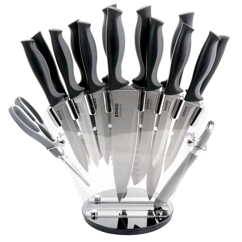 16 Piece Stainless Steel Kitchen Knife Set W/ Acrylic Stand Kitchen knives Chef knife Cook Set Chef Utility Slicer Vegetable Pee
16 Piece Stainless Steel Kitchen Knife Set W/ Acrylic Stand Kitchen knives Chef knife Cook Set Chef Utility Slicer Vegetable Pee