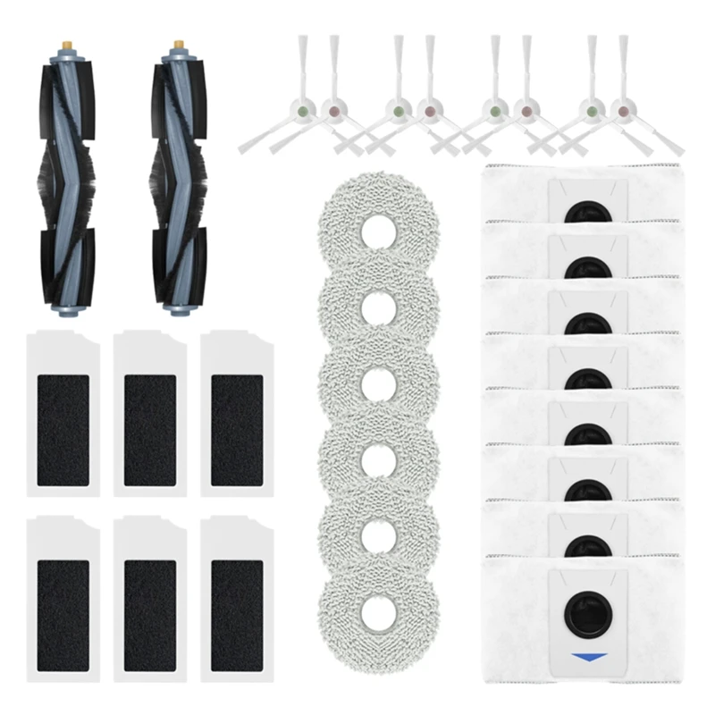 For Ecovacs Deebot X1S PRO / T10S PRO Vacuum Cleaner Accessories Main Brush HEPA Filter Mop Cloth Dust Bag Part A 
For Ecovacs Deebot X1S PRO / T10S PRO Vacuum Cleaner Accessories Main Brush HEPA Filter Mop Cloth Dust Bag Part A