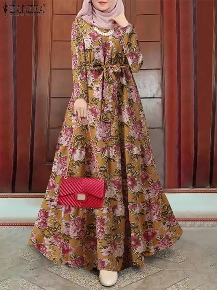 ZANZEA Women Ramadan Dubai Turkey Hijab Muslim Dress Floral Print Full Sleeve O-Neck Sundress Bohemian Vintage Elegant Long Robe
ZANZEA Women Ramadan Dubai Turkey Hijab Muslim Dress Floral Print Full Sleeve O-Neck Sundress Bohemian Vintage Elegant Long Robe