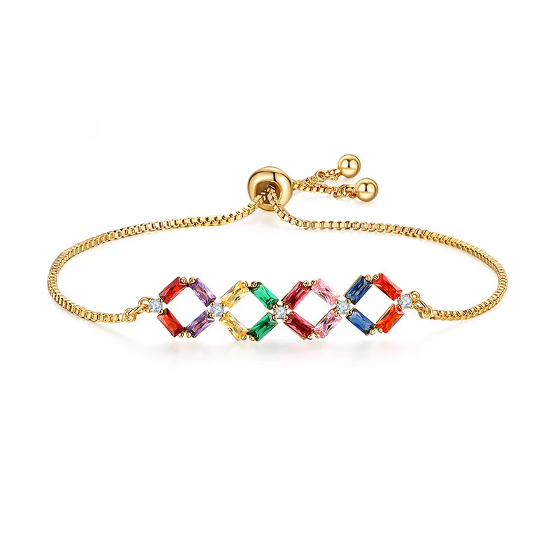 Grier Fashion Summer Colored Adjustable Bracelets For Women Square Zircon Rose Gold Color Handmade Bracelet Jewelry Party Gift
Grier Fashion Summer Colored Adjustable Bracelets For Women Square Zircon Rose Gold Color Handmade Bracelet Jewelry Party Gift