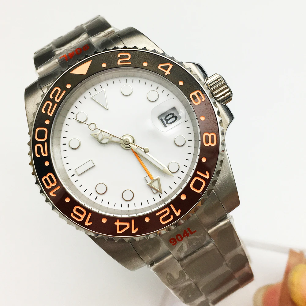 GMT Watch Men's Automatic Mechanical Watch 40mm Solid Case Stainless Steel Luminous Ceramic Bezel Mens Clcok
GMT Watch Men's Automatic Mechanical Watch 40mm Solid Case Stainless Steel Luminous Ceramic Bezel Mens Clcok