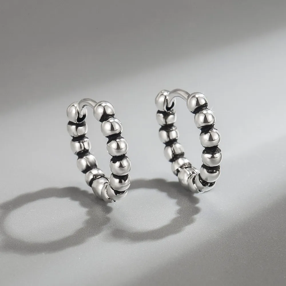 Wholesale S925 Sterling Silver Women Fashion Jewelry High Quality Thai Silver Black Retro Simple Earrings Round hoop Earrings
Wholesale S925 Sterling Silver Women Fashion Jewelry High Quality Thai Silver Black Retro Simple Earrings Round hoop Earrings