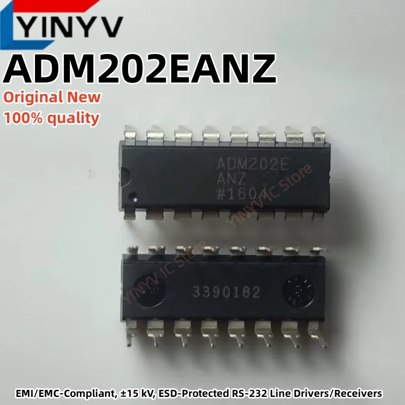 

5-20Pcs ADM202EANZ ADM202E ADM202 DIP-16 EMI/EMC-Compliant, ±15 kV, ESD-Protected RS-232 Line Drivers/Receivers Chip 100% New