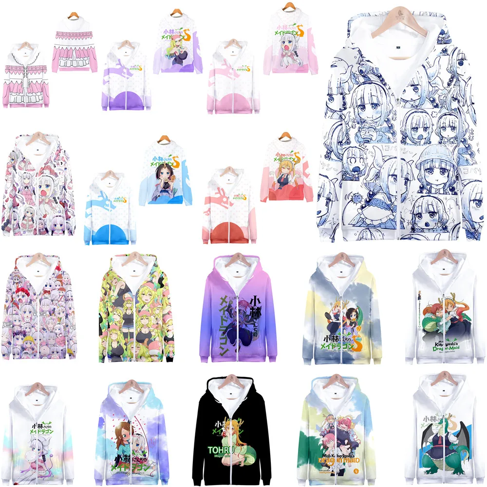 Japan Anime Miss Kobayashi's Dragon Maid Zip Up Hoodie Kobayashi San Chi No Maid Dragon Kanna Kamui Cosplay Zipper Hooded Jacket
Japan Anime Miss Kobayashi's Dragon Maid Zip Up Hoodie Kobayashi San Chi No Maid Dragon Kanna Kamui Cosplay Zipper Hooded Jacket