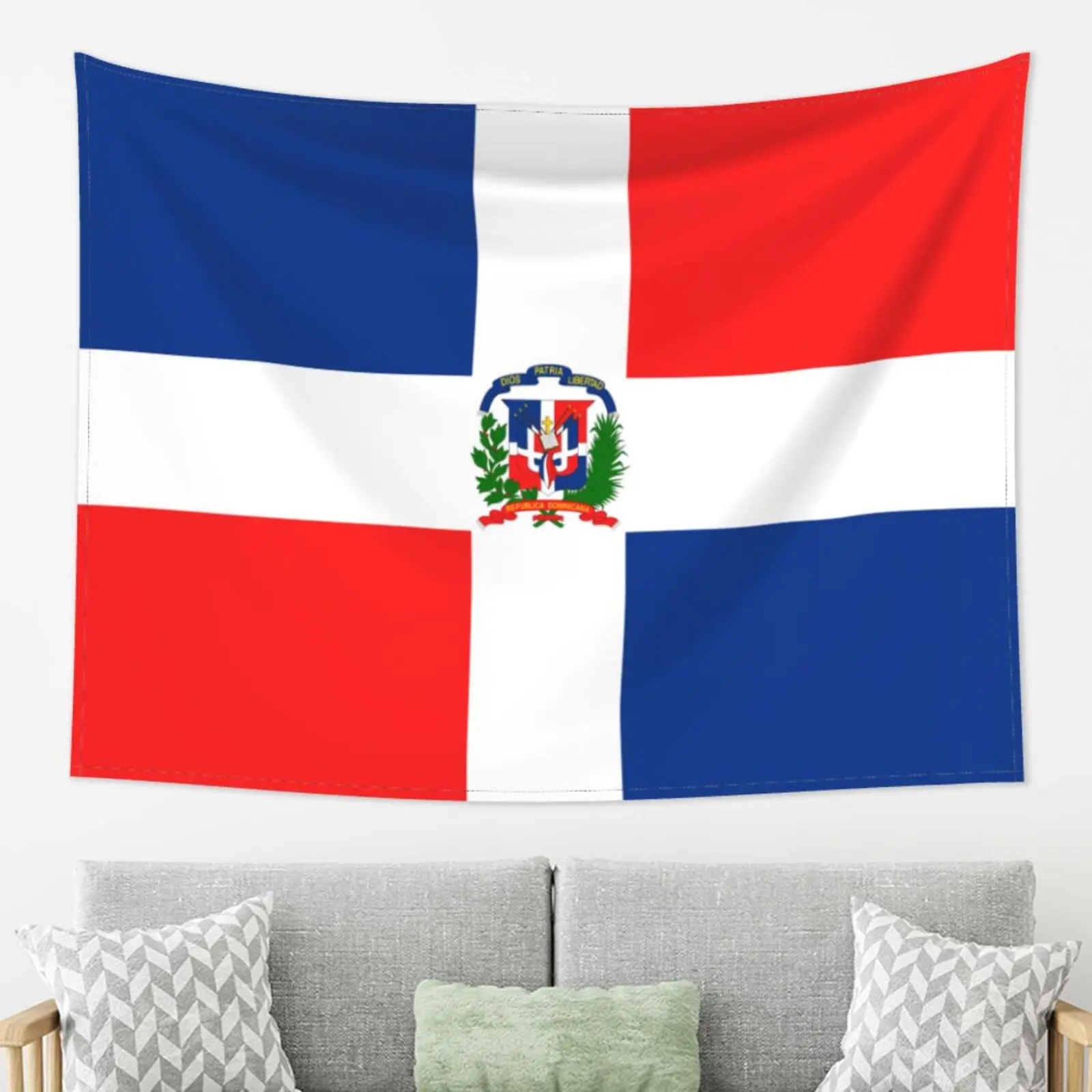 

Dominican Republic Flag Tapestry Wall Hanging Tapestries Wall Rugs Dorm Decor Blanket Bedroom Bedspread Throw Cover