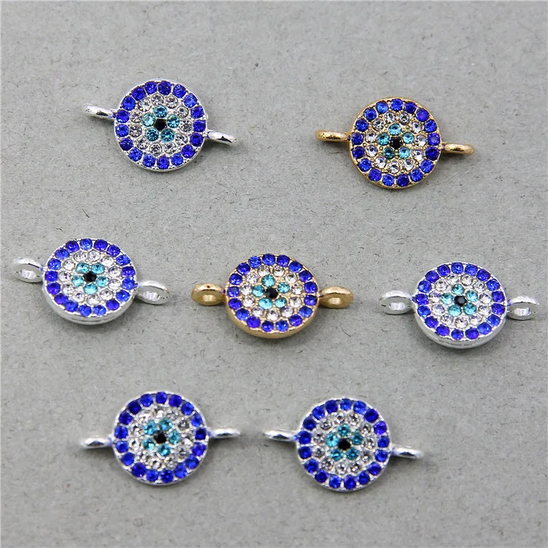 6pcs Round Alloy Rhinestone Evil Eye Earring Charms Bracelet Connector Findings Gold Necklace Pendant Jewlery Make
6pcs Round Alloy Rhinestone Evil Eye Earring Charms Bracelet Connector Findings Gold Necklace Pendant Jewlery Make