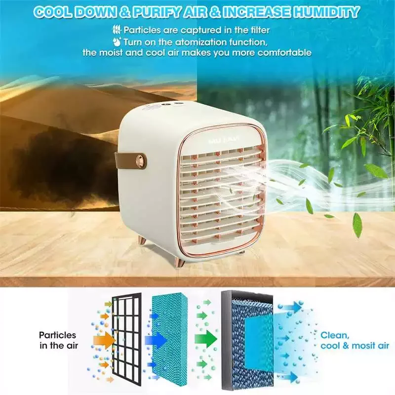 NEW2023 Mini Portable Air Conditioner USB Air Cooler Fan Water Cooling Fan Air Conditioning Mobile Air Conditioner For Home Offi
NEW2023 Mini Portable Air Conditioner USB Air Cooler Fan Water Cooling Fan Air Conditioning Mobile Air Conditioner For Home Offi