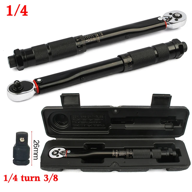 1/4'' Square Drive Torque Wrench 2-25N.m Two-way Precise Ratchet Wrench Repair Spanner Key 1/4 Turn 3/8 Set
1/4'' Square Drive Torque Wrench 2-25N.m Two-way Precise Ratchet Wrench Repair Spanner Key 1/4 Turn 3/8 Set