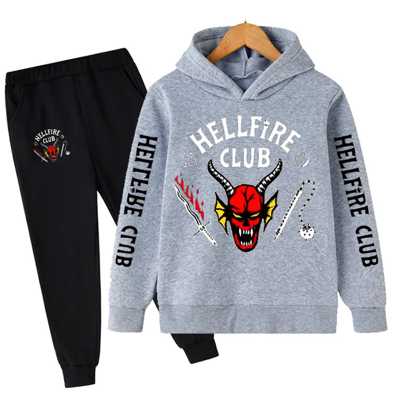 Baby Boys Stranger Things 4 Clothes Hoodies + Long Pants Set Boys Cotton Outfit Children's Hellfire Club Clothing 4-14 Year Suit
Baby Boys Stranger Things 4 Clothes Hoodies + Long Pants Set Boys Cotton Outfit Children's Hellfire Club Clothing 4-14 Year Suit