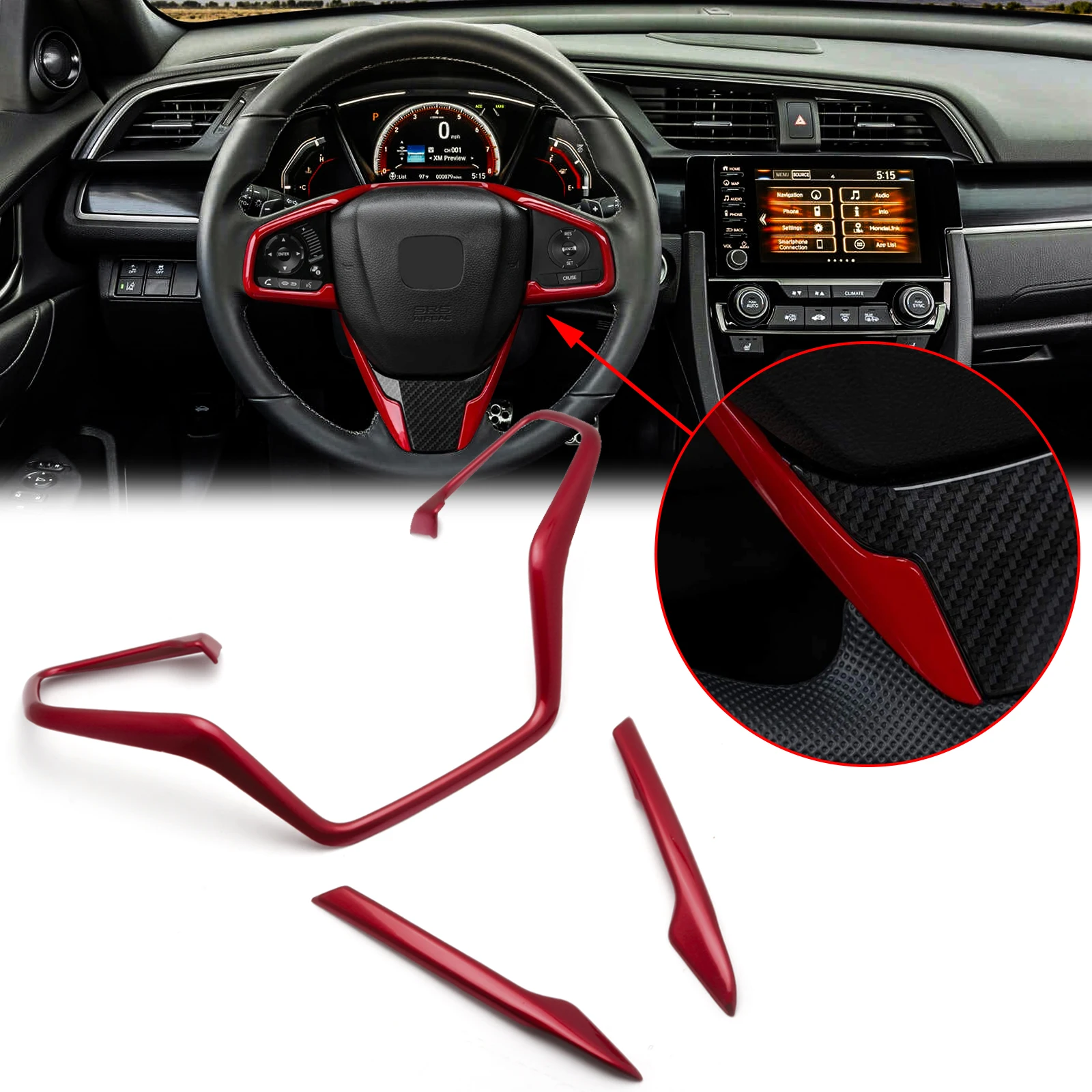 Спортивная красная внутренняя Обложка рулевого колеса из АБС-пластика для Honda Civic 2016-2021
Спортивная красная внутренняя Обложка рулевого колеса из АБС-пластика для Honda Civic 2016-2021