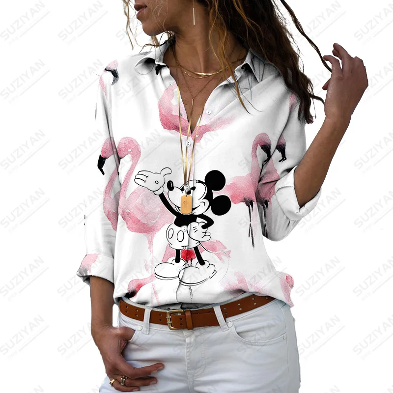 Disney Temperament Casual Top Floral Print Mickey Mouse Casual Woman Top Disney Autumn Elegant Print Shirts
Disney Temperament Casual Top Floral Print Mickey Mouse Casual Woman Top Disney Autumn Elegant Print Shirts