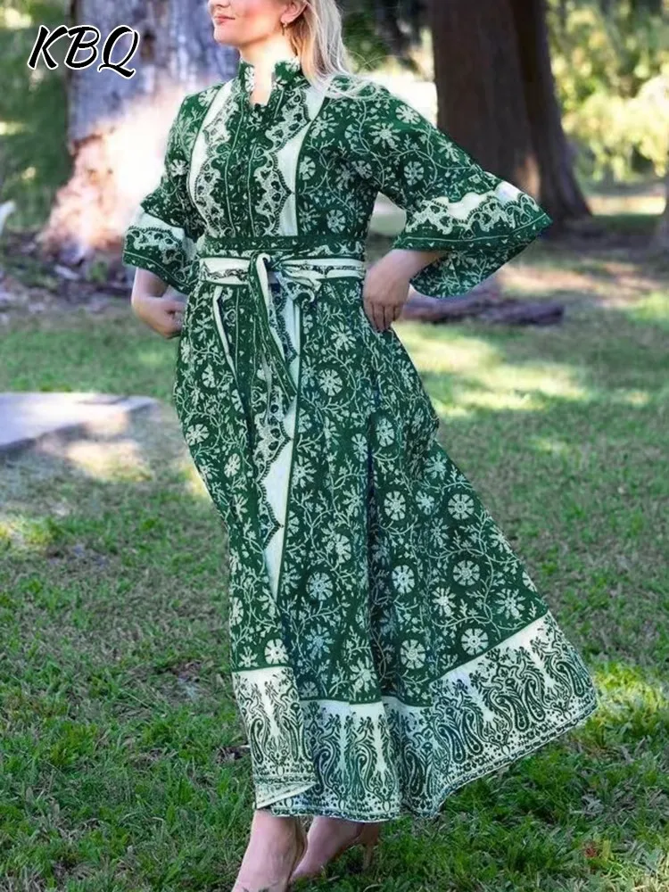KBQ-Vintage Spliced Lace Up Dresses for Women,Stand Collar,Long Sleeve,High Waist,Printing,Slimming Dress,Female Fashion Clothes
KBQ-Vintage Spliced Lace Up Dresses for Women,Stand Collar,Long Sleeve,High Waist,Printing,Slimming Dress,Female Fashion Clothes